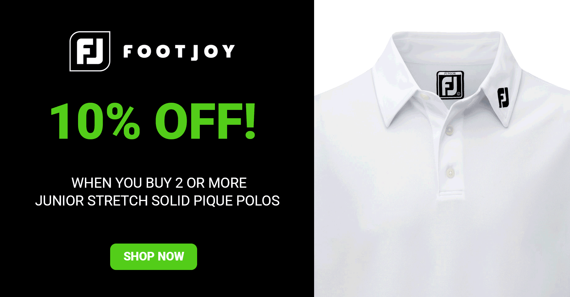 FootJoy Junior Stretch Solid Polo Banner