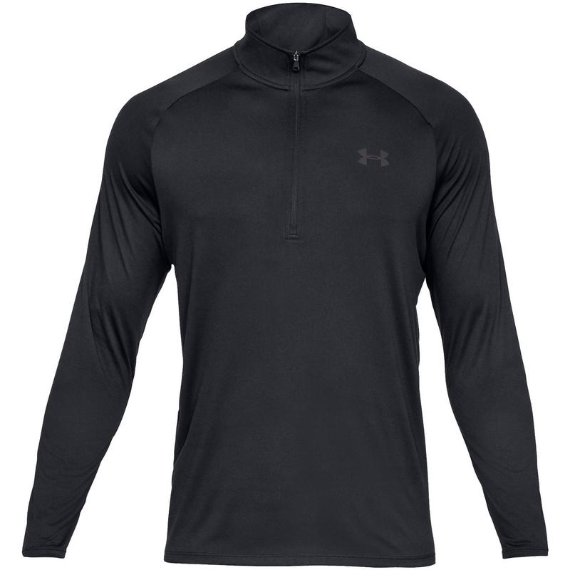 Under Armour Tech 2.0 Half Zip Long Sleeve Golf Top - Black - main image