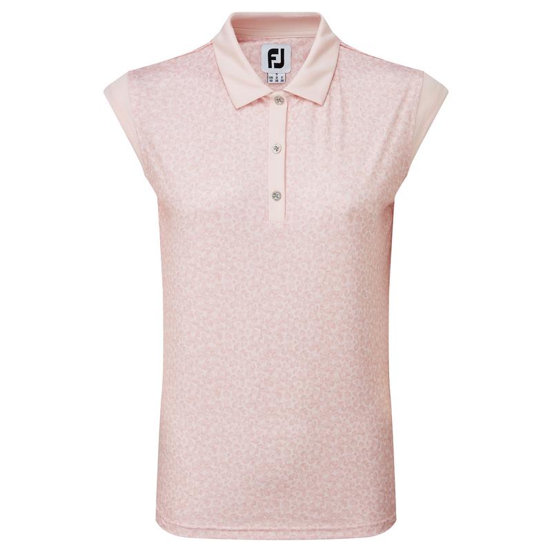 FootJoy Womens Cap Sleeve Interlock Print - Blush Pink - main image