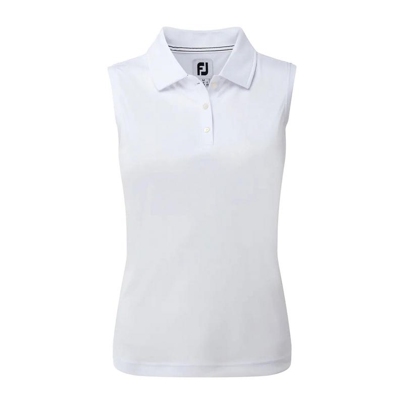 FootJoy Womens Interlock Sleeveless Polo - White - main image