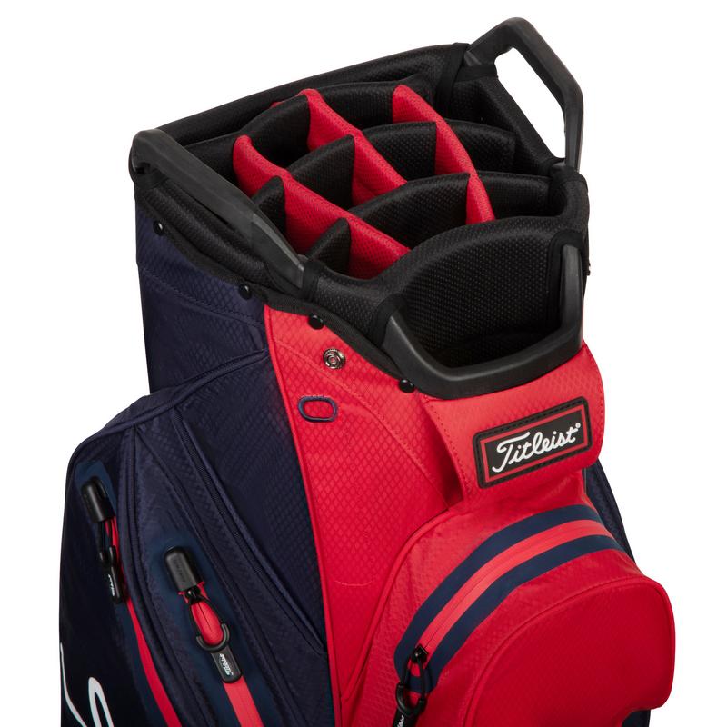 Titleist StaDry Waterproof 14 Way Golf Cart Bag - Navy/Red - main image