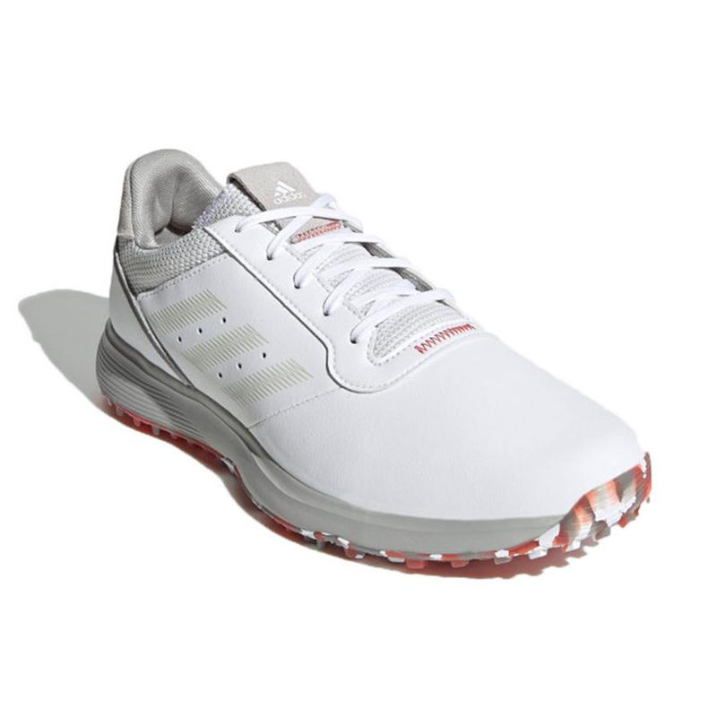 adidas S2G Spikeless Golf Shoes - White/Grey/Red - main image