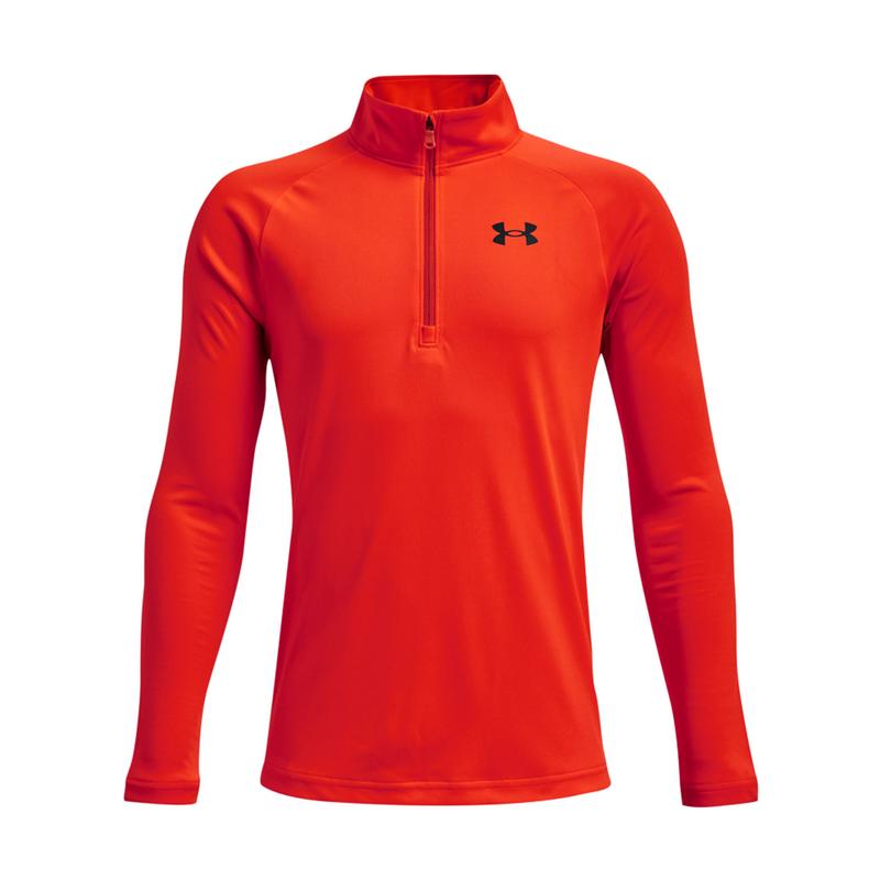 Under Armour Boys Tech 2.0 1/2 Zip Golf Top - Orange - main image