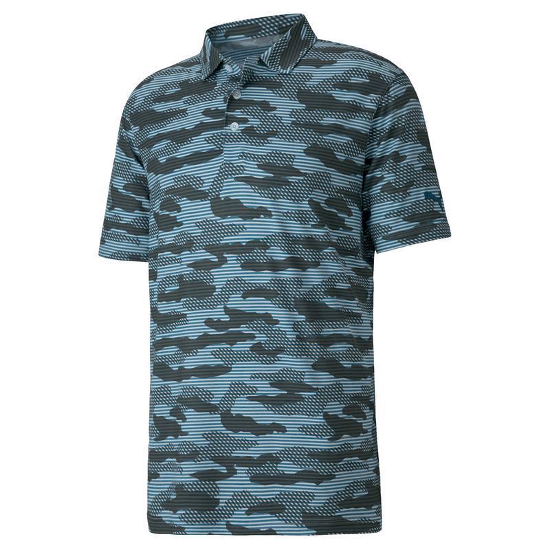 Puma CloudSpun Camo Golf Polo Shirt - Digi Blue - main image