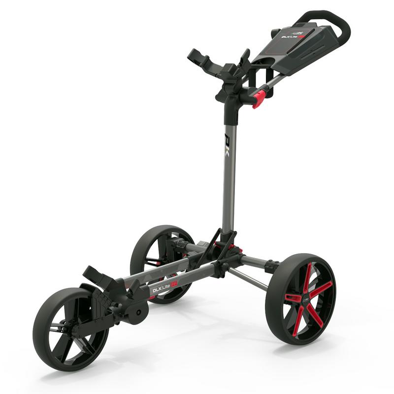 PowaKaddy DLX-Lite FF Push Cart Golf Trolley - Gunmetal/Red - main image