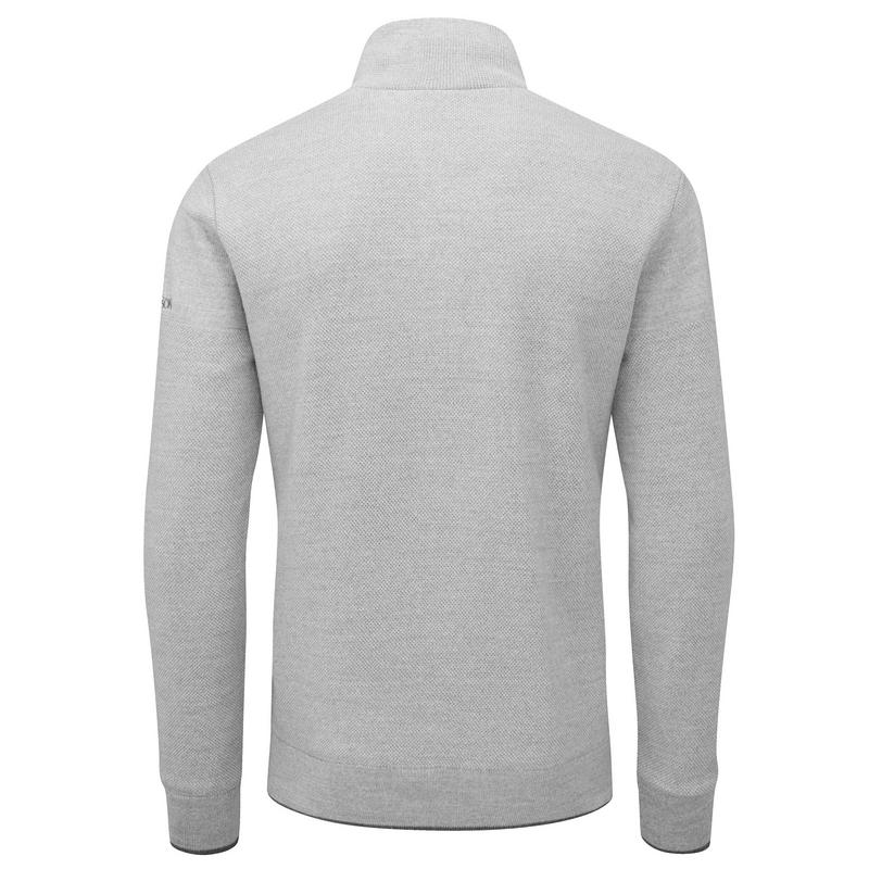 Oscar Jacobson Anders Lined Golf Sweater - Grey Marl - main image