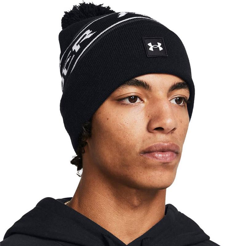 Under Armour Halftime Golf Pom Beanie Hat - Black/White - main image