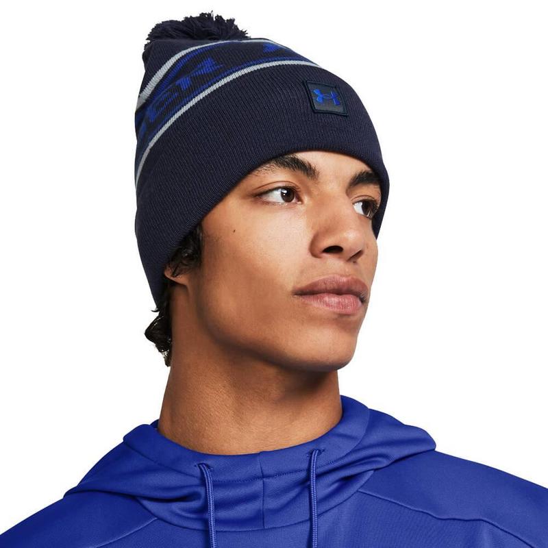 Under Armour Halftime Golf Pom Beanie Hat - Midnight Navy/Steel - main image