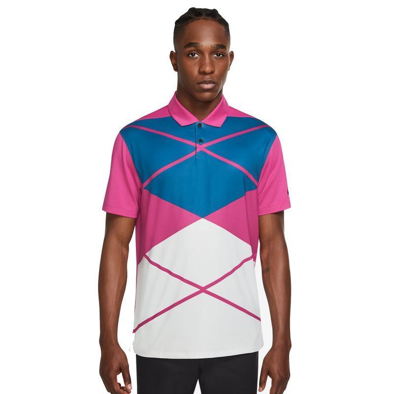 Nike Dri-Fit Vapor Argyle Print Golf Polo Shirt - Pink - main image