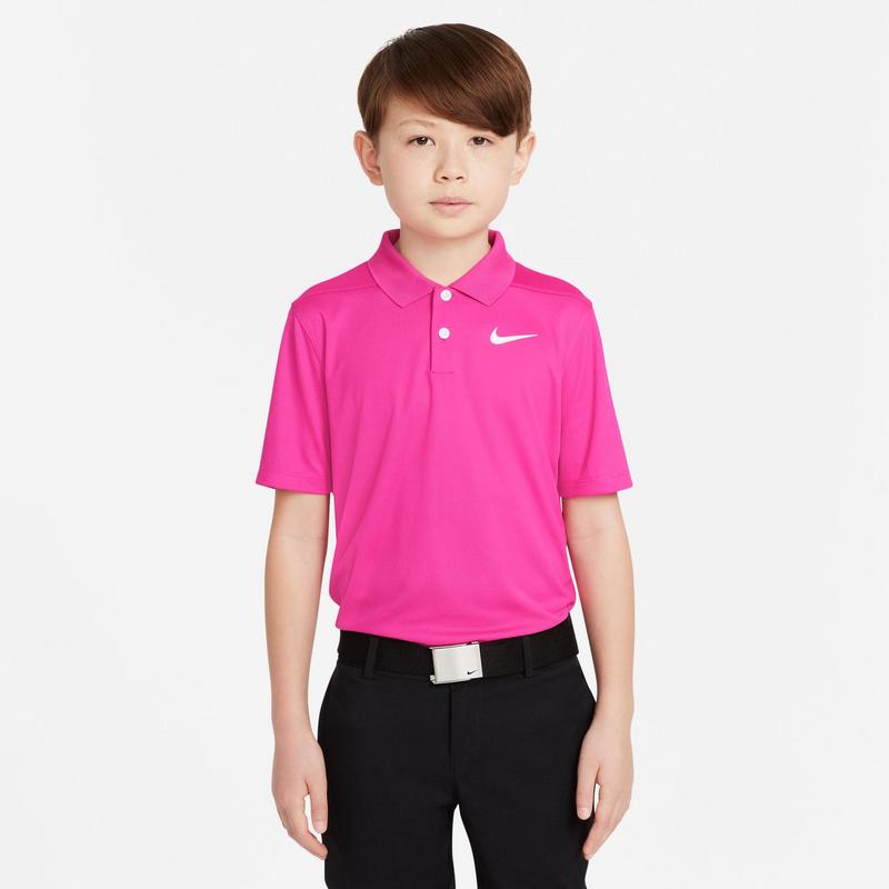 Nike Boys Dri-Fit Victory Solid Golf Polo Shirt - Pink/White - main image