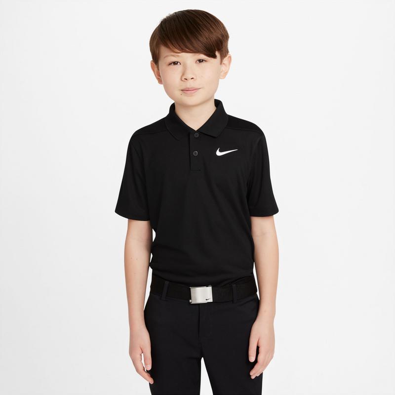 Nike Boys Dri-Fit Victory Solid Golf Polo Shirt - Black/White - main image