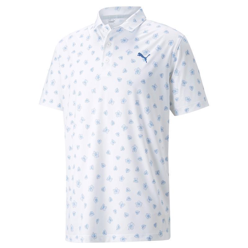 Puma MATTR Spring Golf Polo - White/Blue - main image