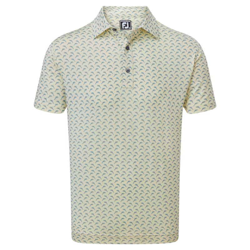 FootJoy Leaping Dolphins Lisle Print - Lemonade/Dove Grey - main image