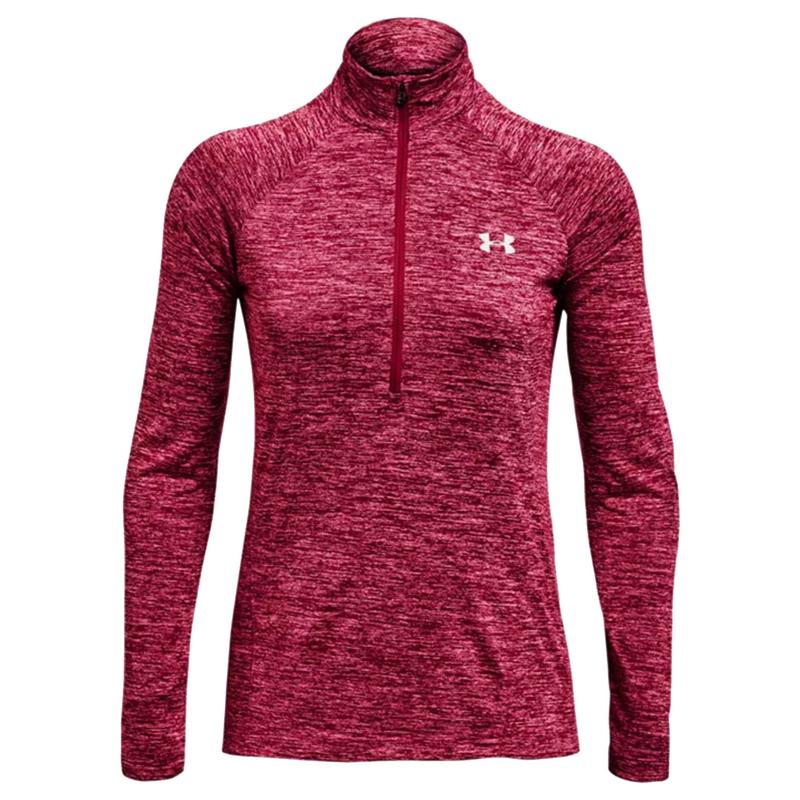 Under Armour Womens UA Tech Twist 1/2 Zip Golf Top - Black Rose/Pink - main image