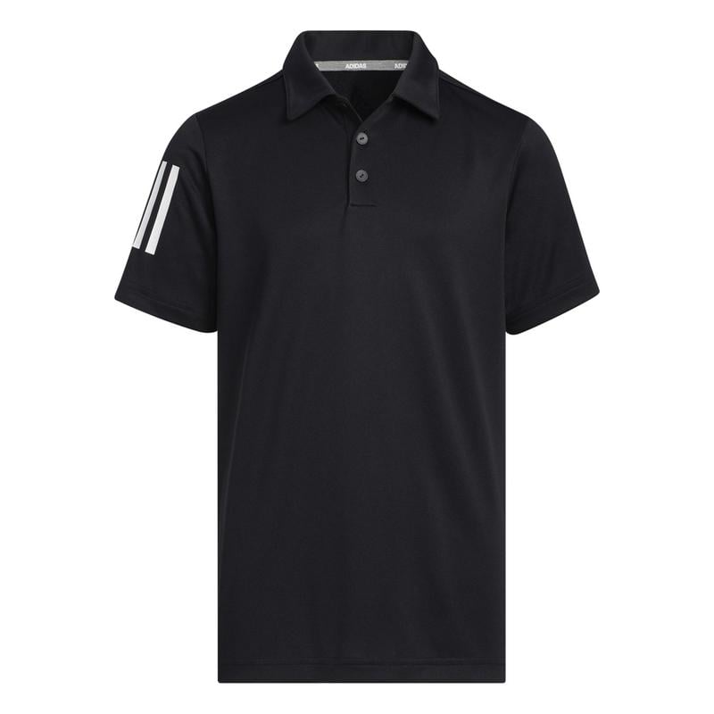 adidas Boys 3 Stripe Golf Polo Shirt - Black - main image