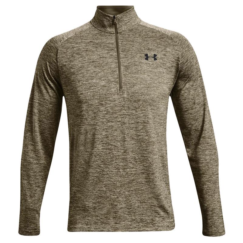 Under Armour Tech 2.0 Half Zip Long Sleeve Golf Top - Tent Green - main image