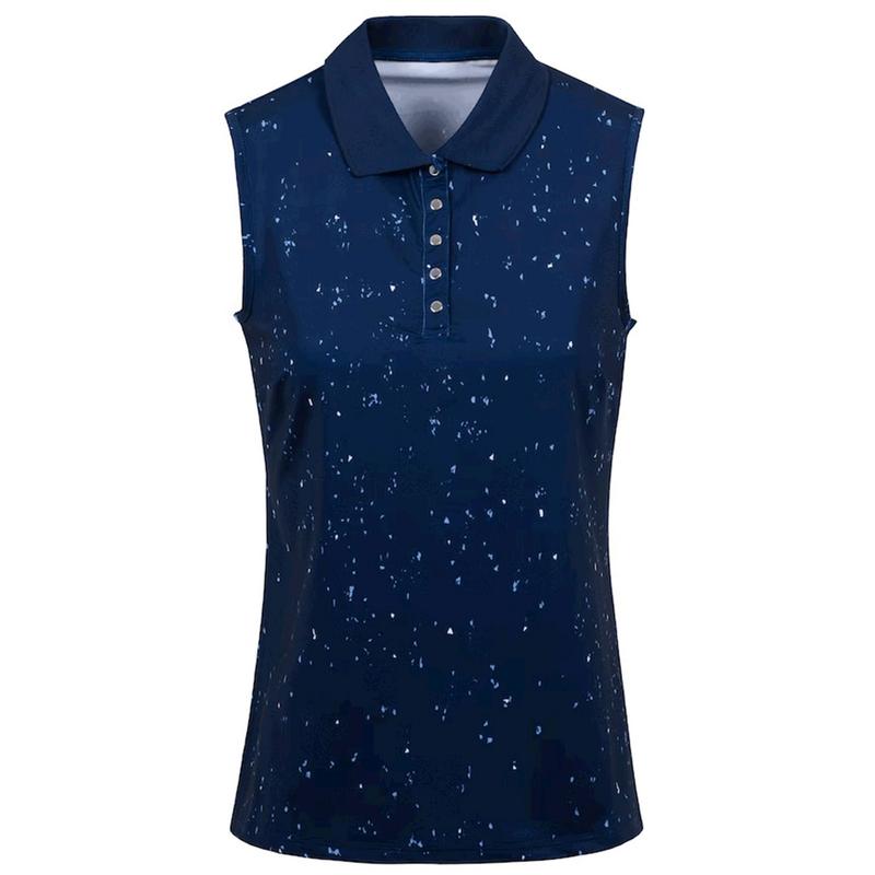 Rohnisch Direction Sleeveless Golf Polo Shirt - Navy - main image