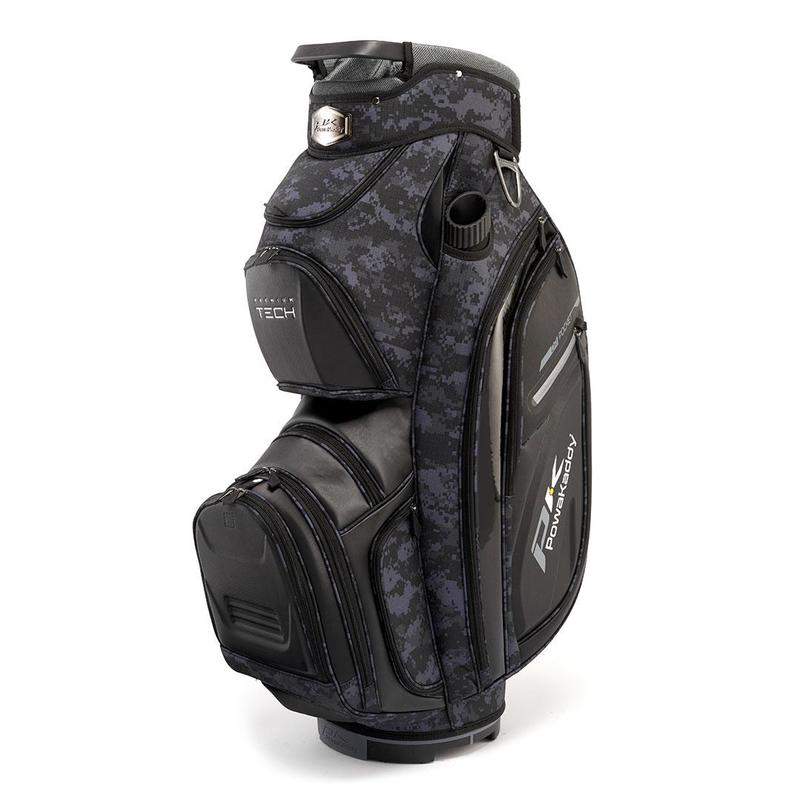 PowaKaddy Prem Tech Golf Cart Bag - Black Camo/Cool Grey - main image