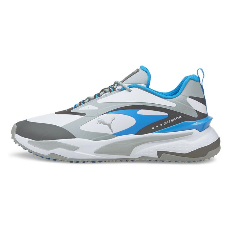 Puma GS Fast Golf Shoes - White/Quarry/Ocean Blue - main image