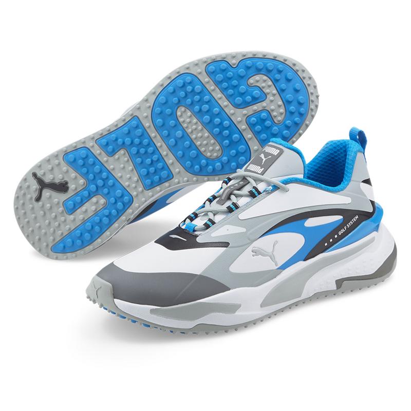 Puma GS Fast Golf Shoes - White/Quarry/Ocean Blue - main image