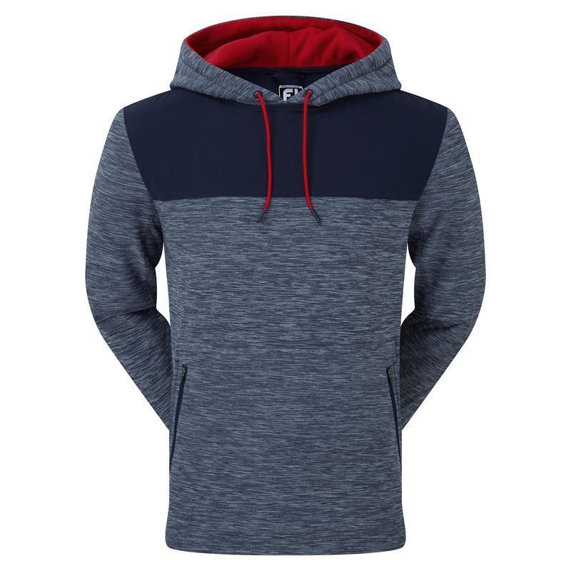 FootJoy Thermal Golf Hoodie Sweater - Navy Spacedye/Navy/Red - main image