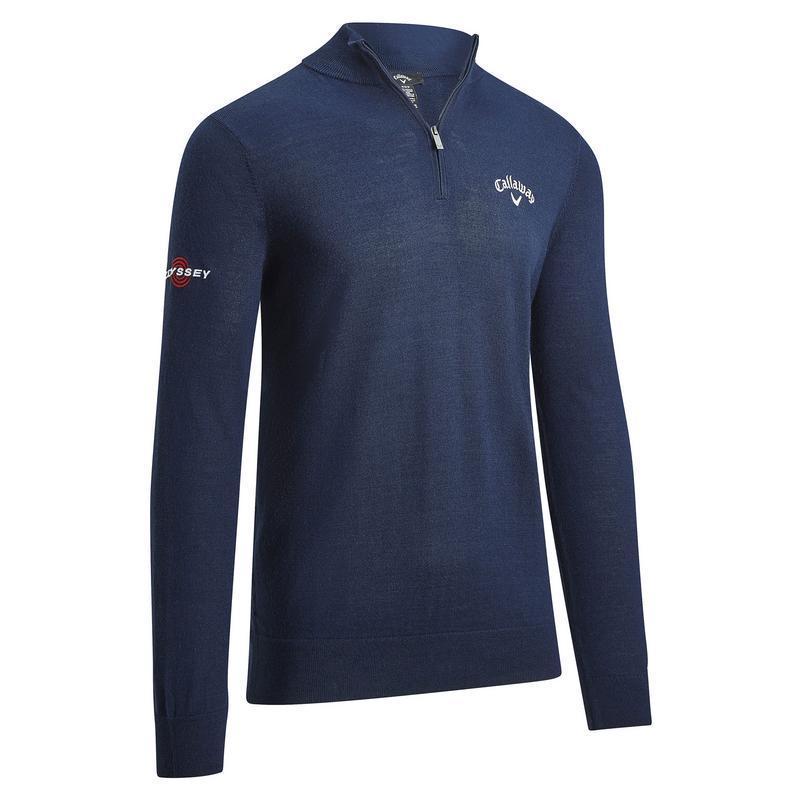 Callaway 1/4 Zip Merino Wool Tour Logo Golf Sweater - Navy - main image