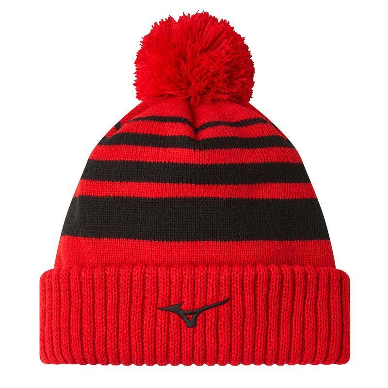 Mizuno Breathe Thermo Pom Pom Beanie Hat - Red - main image