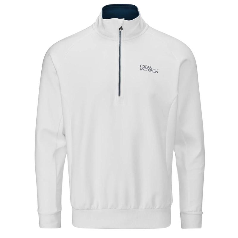 Oscar Jacobson Trent Tour Mid Layer Golf Sweater - White - main image