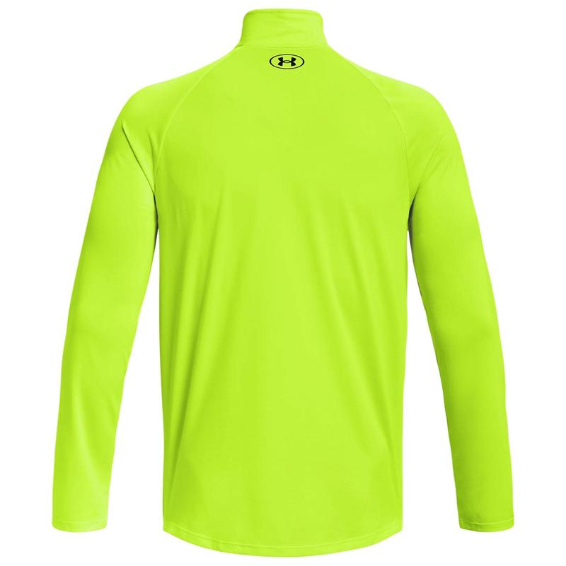 Under Armour Tech 2.0 Half Zip Long Sleeve Golf Top - Lime Surge - main image