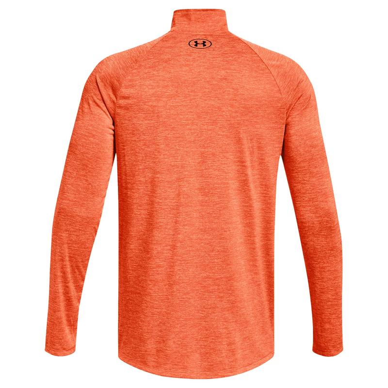 Under Armour Tech 2.0 Half Zip Long Sleeve Golf Top - Orange Burst - main image