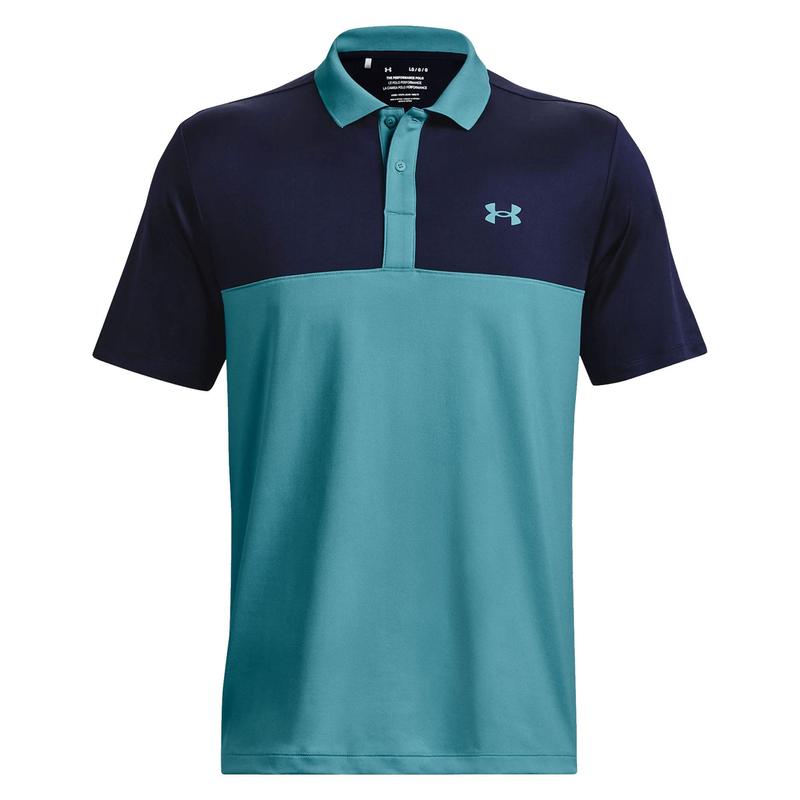 Under Armour Performance 3.0 Colourblock Golf Polo Shirt - Glacier Blue - main image