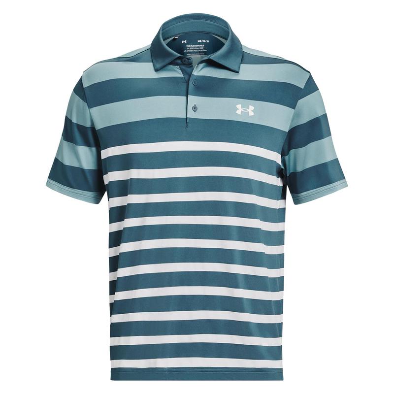 Under Armour Playoff 3.0 Stripe Golf Polo Shirt - Static Blue - main image