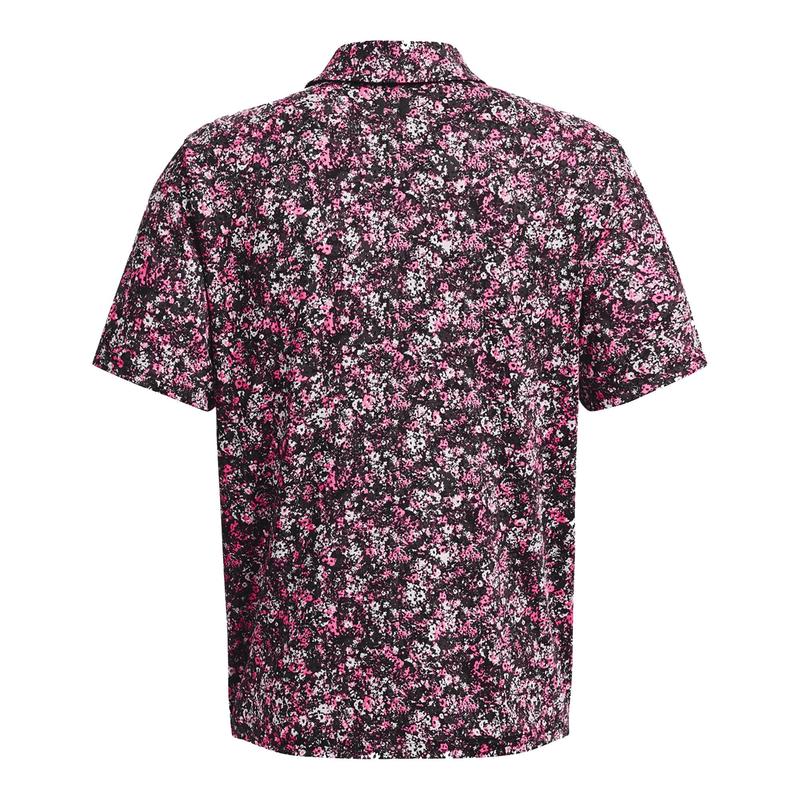 Under Armour Playoff 3.0 Printed Golf Polo Shirt - Black/Pink - main image