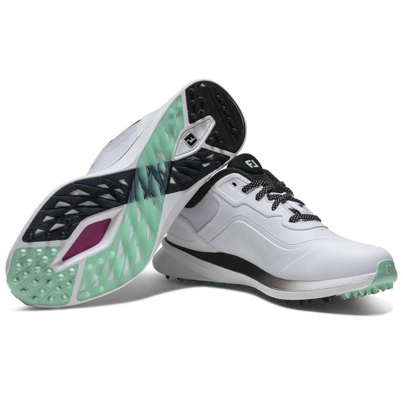 FootJoy Pro SL Golf Shoes - White/Black/Teal - main image