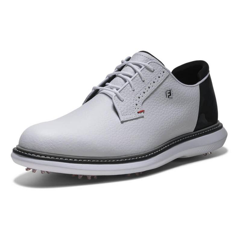 FootJoy Traditions Blucher Golf Shoes - White/Black/Red - main image