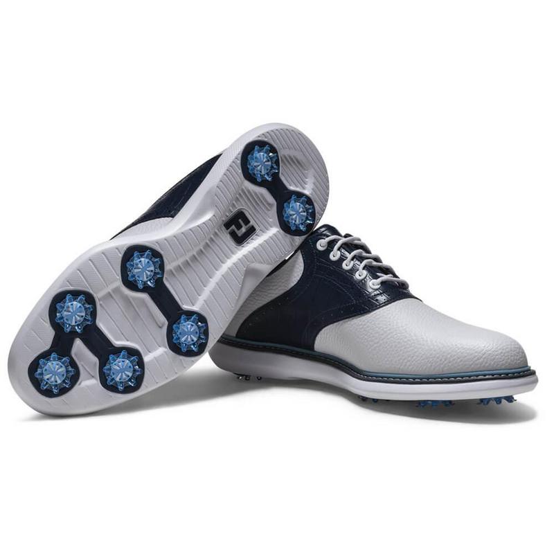 FootJoy Traditions Golf Shoes - White/Navy/Blue - main image