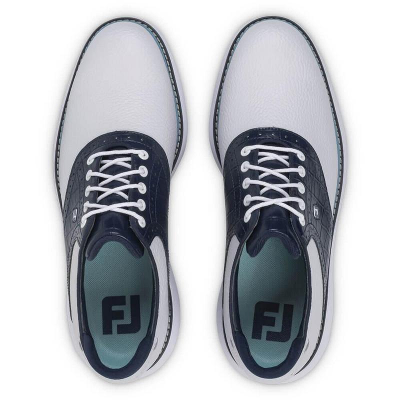 FootJoy Traditions Golf Shoes - White/Navy/Blue - main image