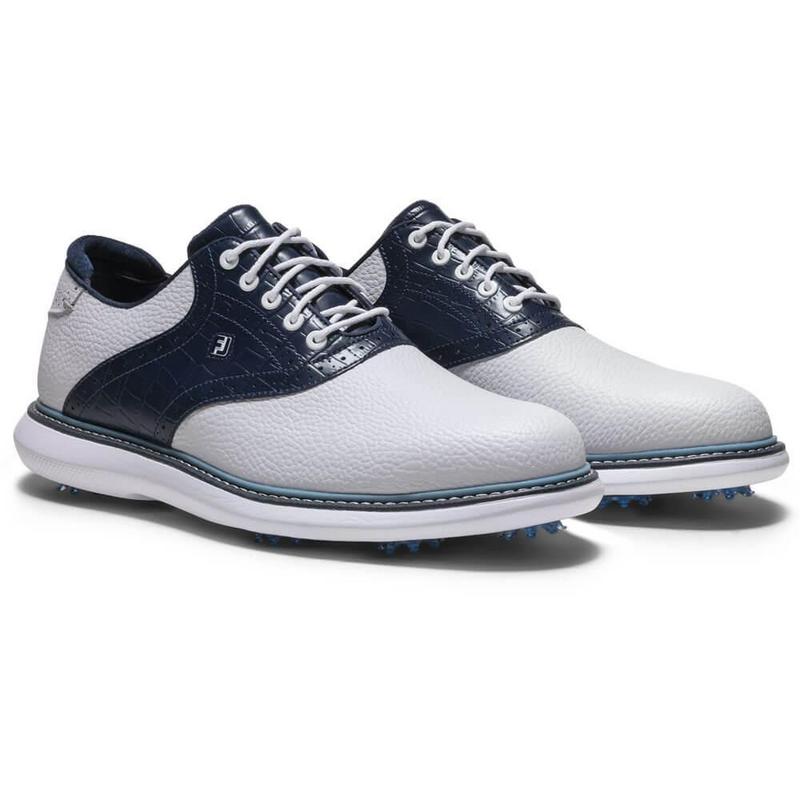 FootJoy Traditions Golf Shoes - White/Navy/Blue - main image