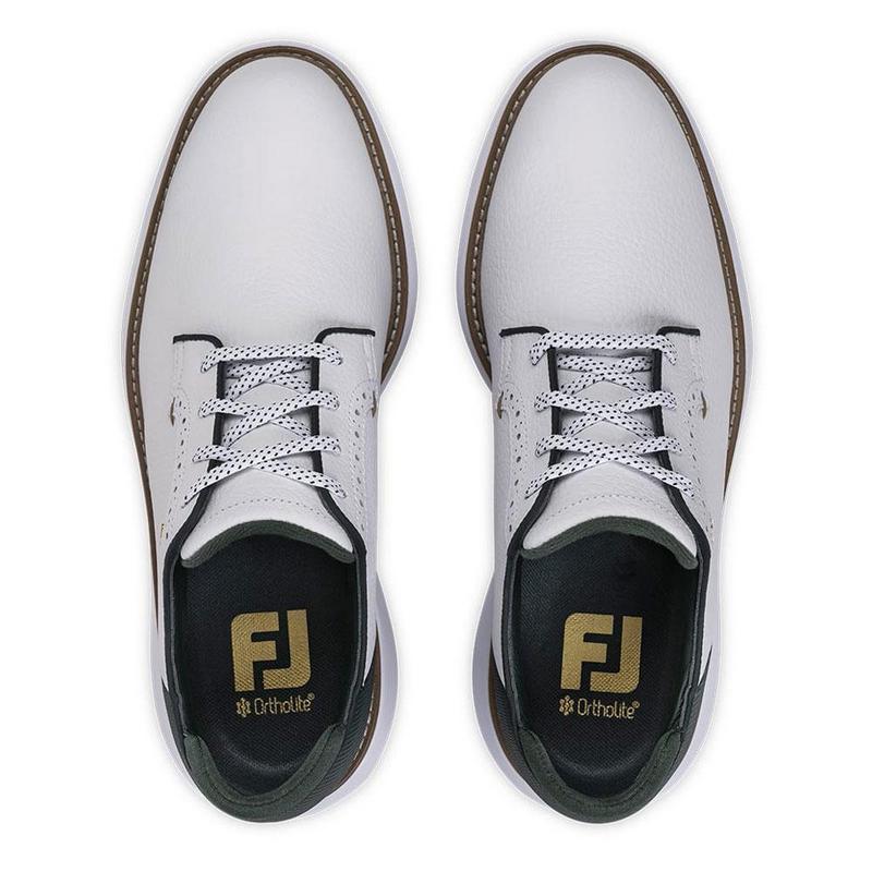 FootJoy Traditions Blucher Golf Shoes - White/Green - main image