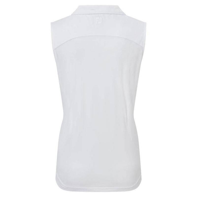 FootJoy Womens Mesh Back Sleeveless Lisle Golf Polo Shirt - White - main image