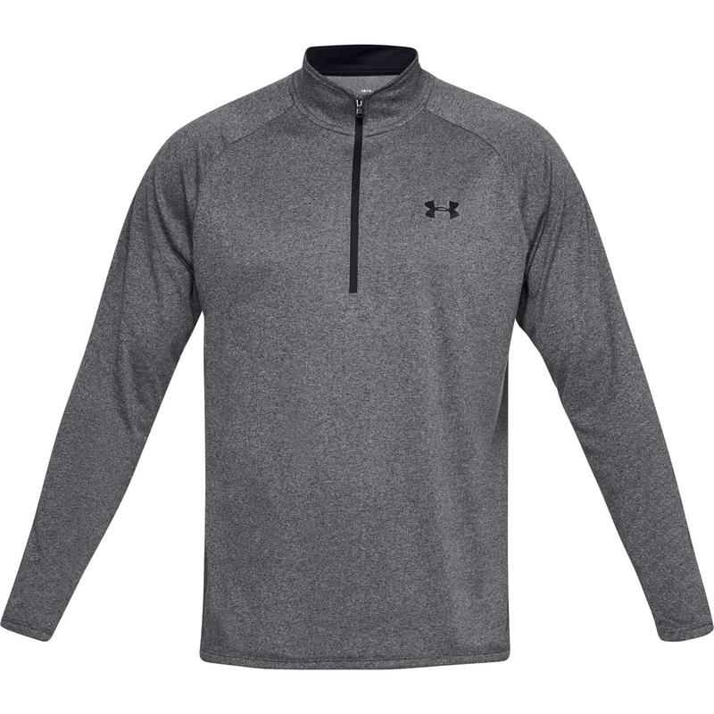 Under Armour Tech 2.0 Half Zip Long Sleeve Golf Top - Dark Grey - main image