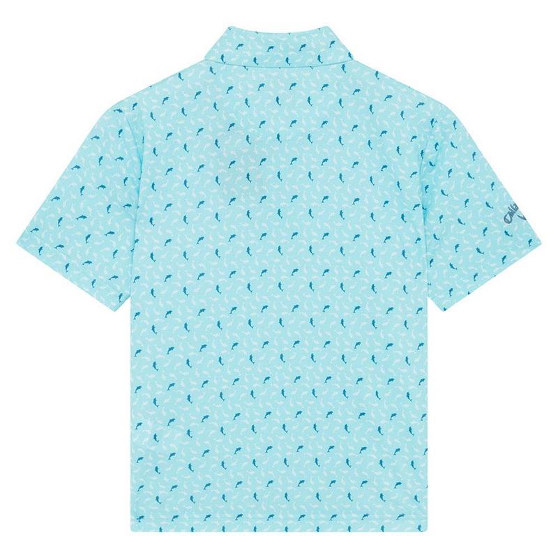 Callaway Junior Dolphin Print Golf Polo Shirt - Blue Radiance - main image