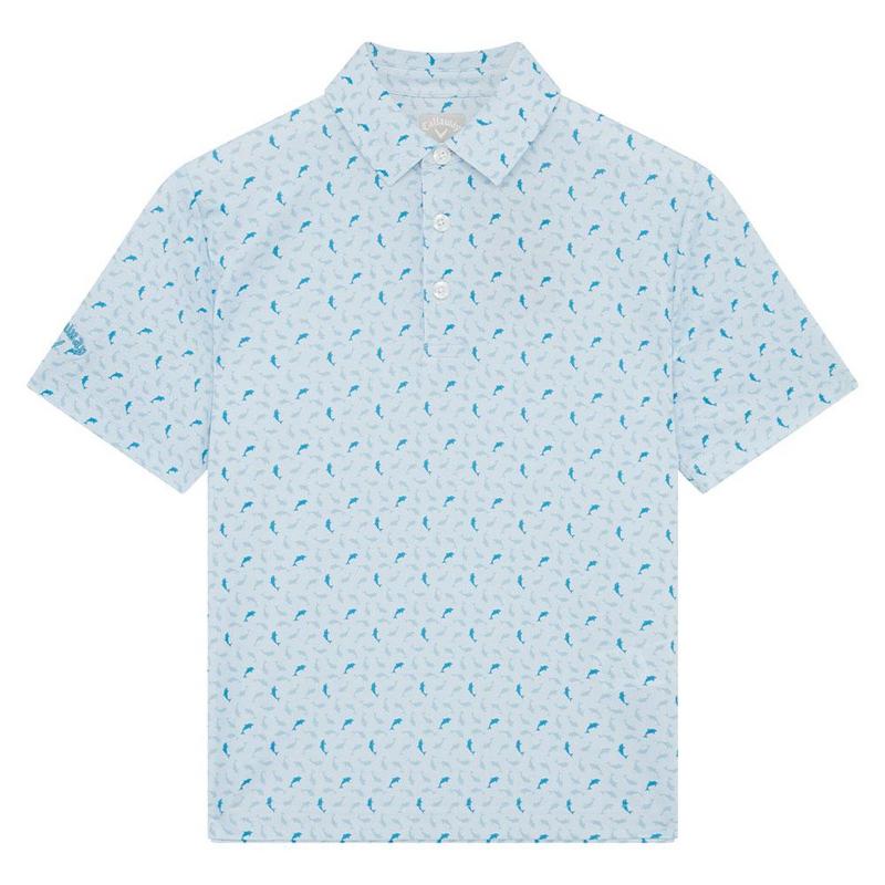 Callaway Junior Dolphin Print Golf Polo Shirt - Bright White - main image