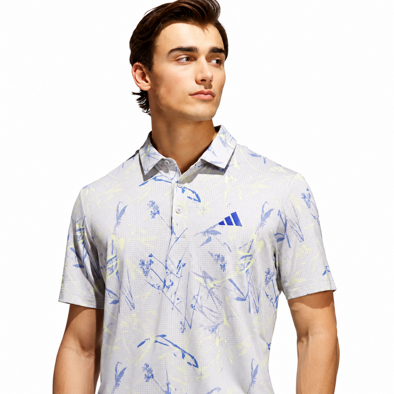 adidas Ultimate Mesh Print Golf Polo Shirt - Frozen Lemon - main image