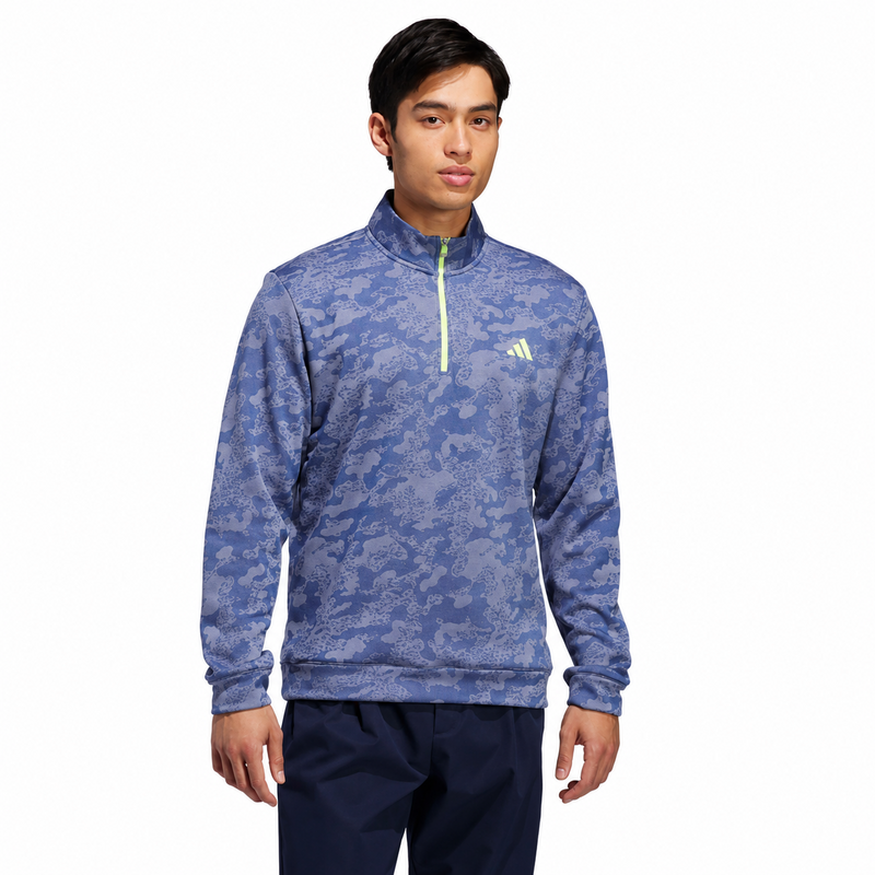 adidas Ultimate DWR 1/4 Zip Golf Sweater - Dual Indigo/Frozen Lemon - main image