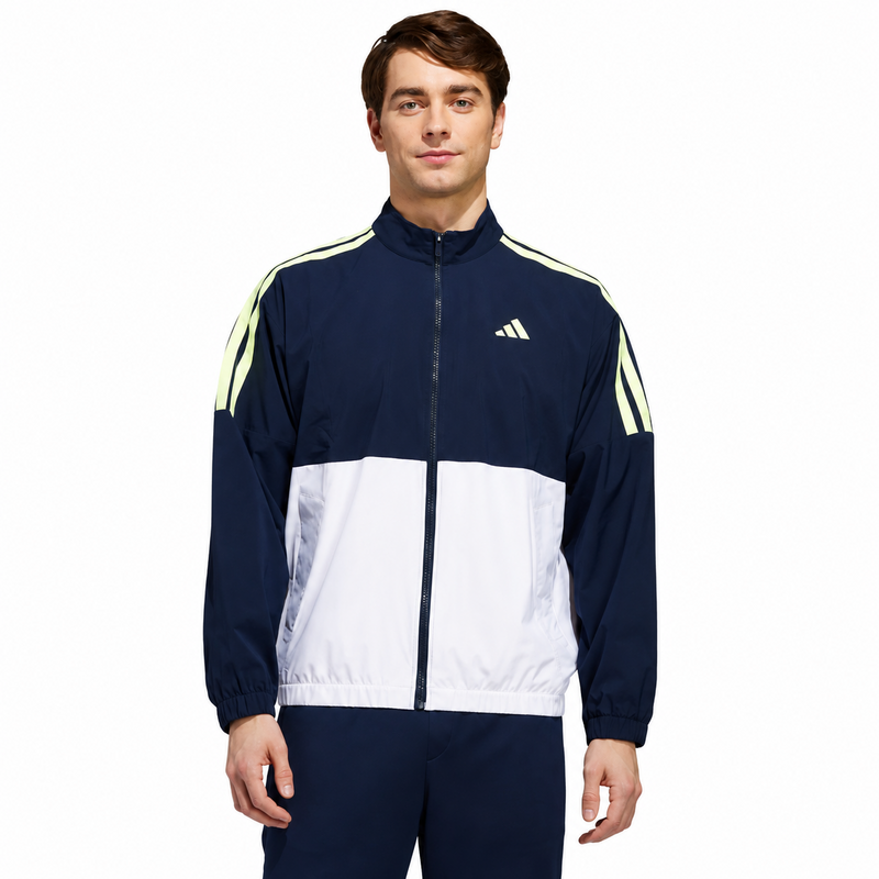 adidas Beyond the Course Windbreaker Golf Jacket - White/Collegaite Navy - main image