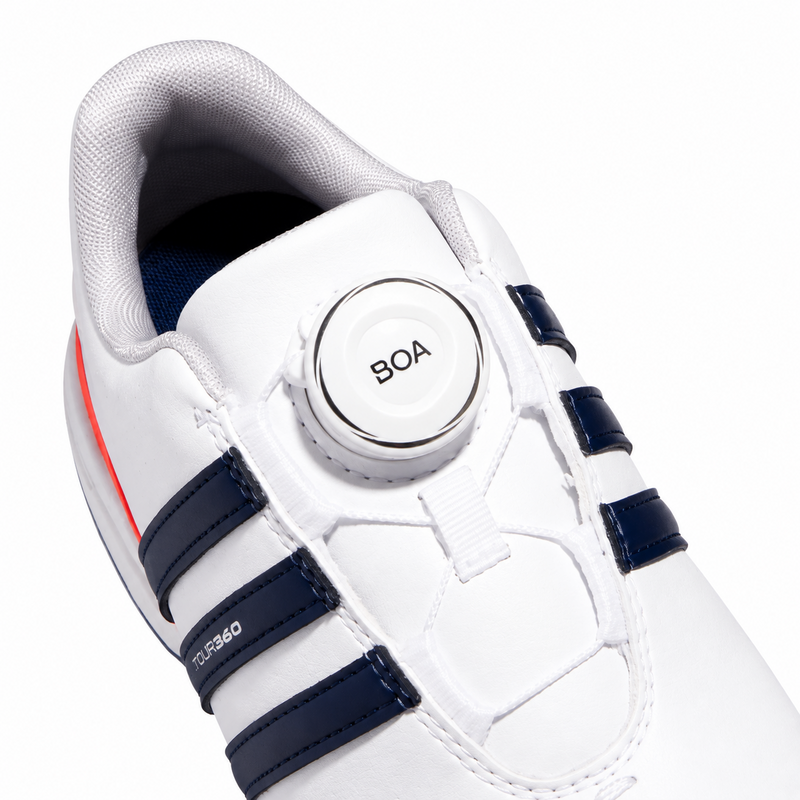 adidas Tour360 BOA Junior Golf Shoes - White/Navy/Lucid Red - main image