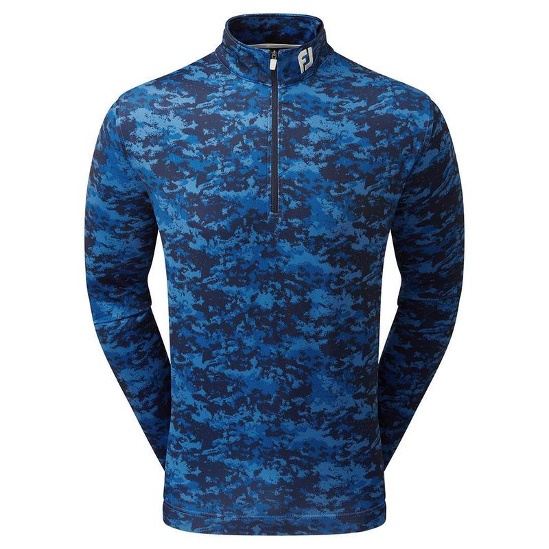 FootJoy Cloud Camo Print Midlayer Golf Sweater - Navy - main image