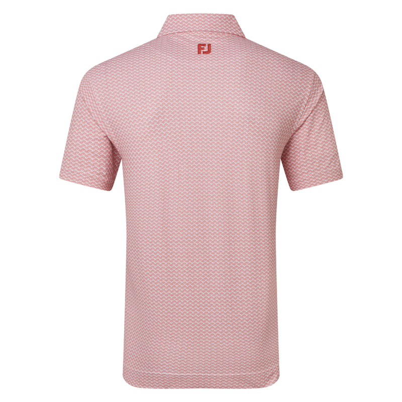 Footjoy Scallop Geo Print Pique Golf Polo Shirt - Nantucket Red - main image