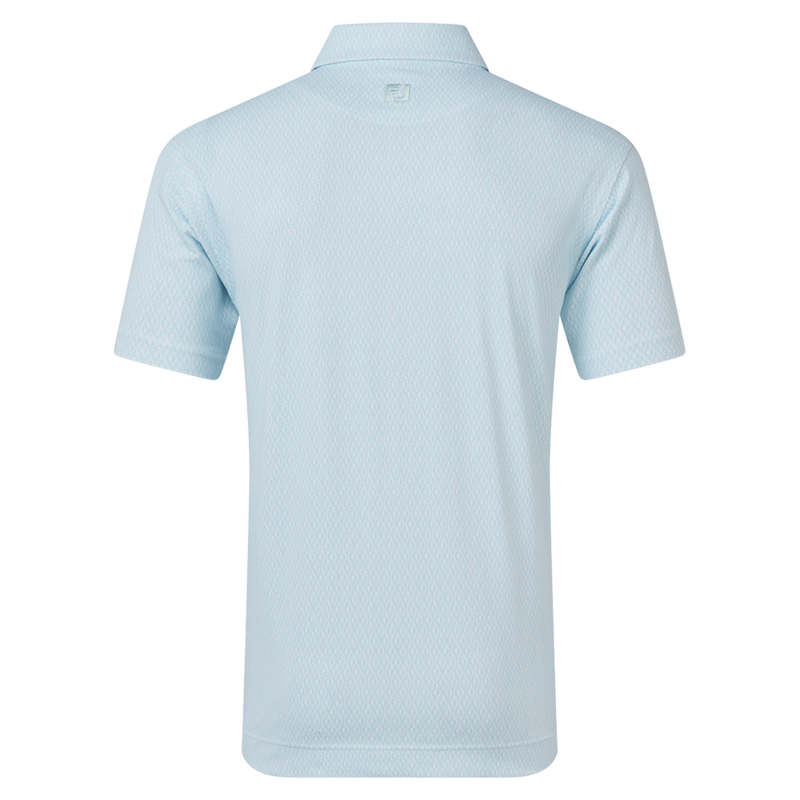Footjoy Modernist Geo Pique Golf Polo Shirt - White/Ice Blue - main image